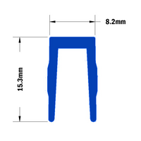 61-010-4 MODULAR SOLUTIONS PVC COVER PROFILE<br>BLUE, 2M